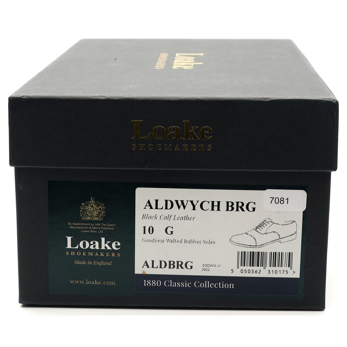 1880 &#39;Aldwych&#39; Black Leather Oxford UK 10 G