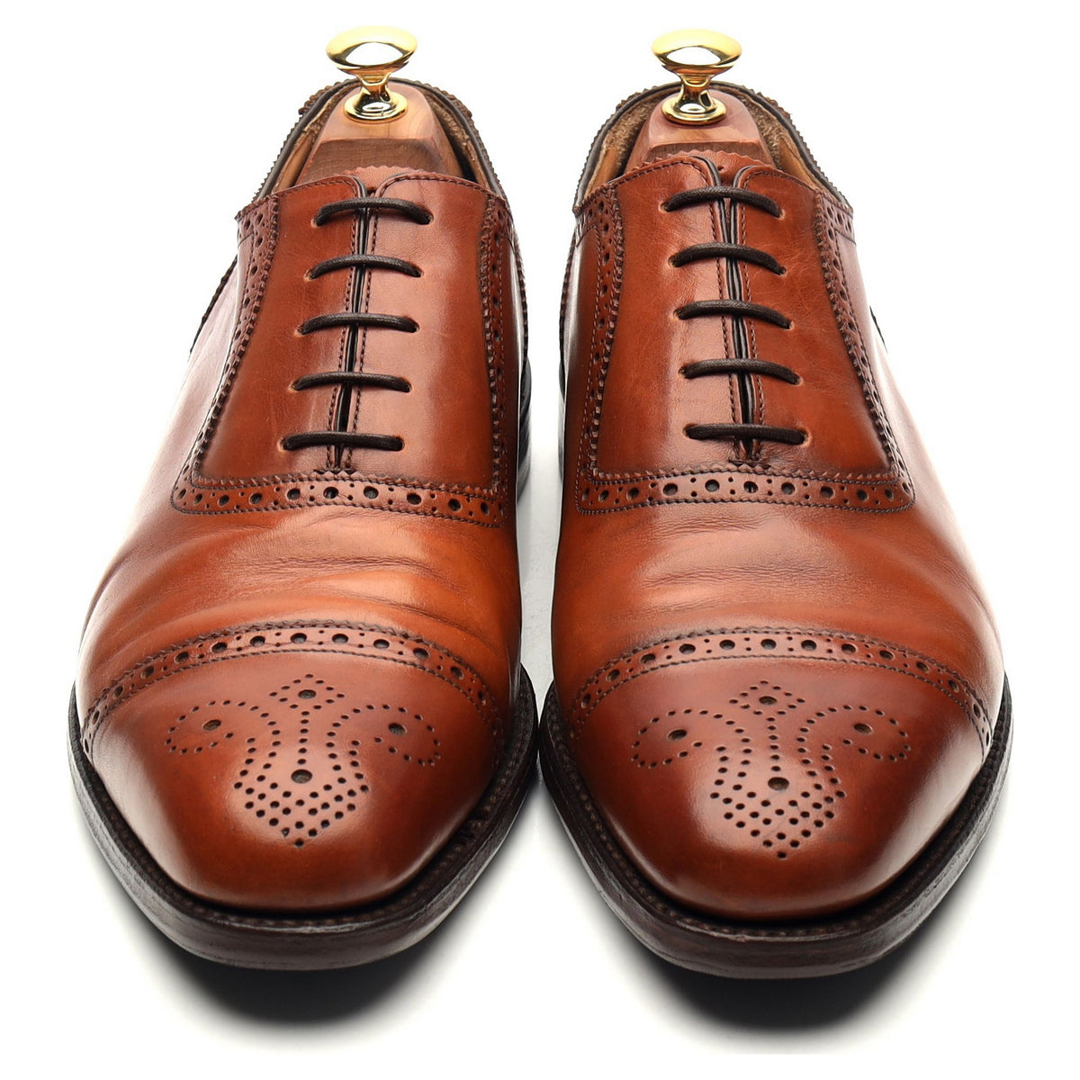 1880 &#39;Strand&#39; Tan Brown Leather Oxford Brogues UK 9 F