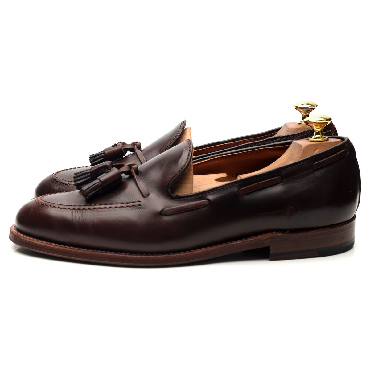 &#39;36602&#39; Brown Leather Tassel Loafers UK 9 US 9.5 D