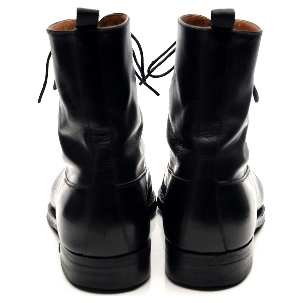 &#39;80092&#39; Black Leather Balmoral Boots UK 7 EE