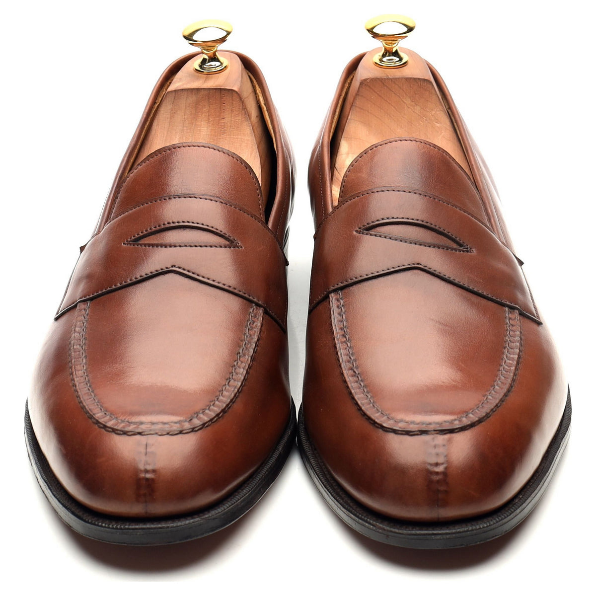 &#39;Sloane&#39; Brown Leather Loafers UK 10.5 F