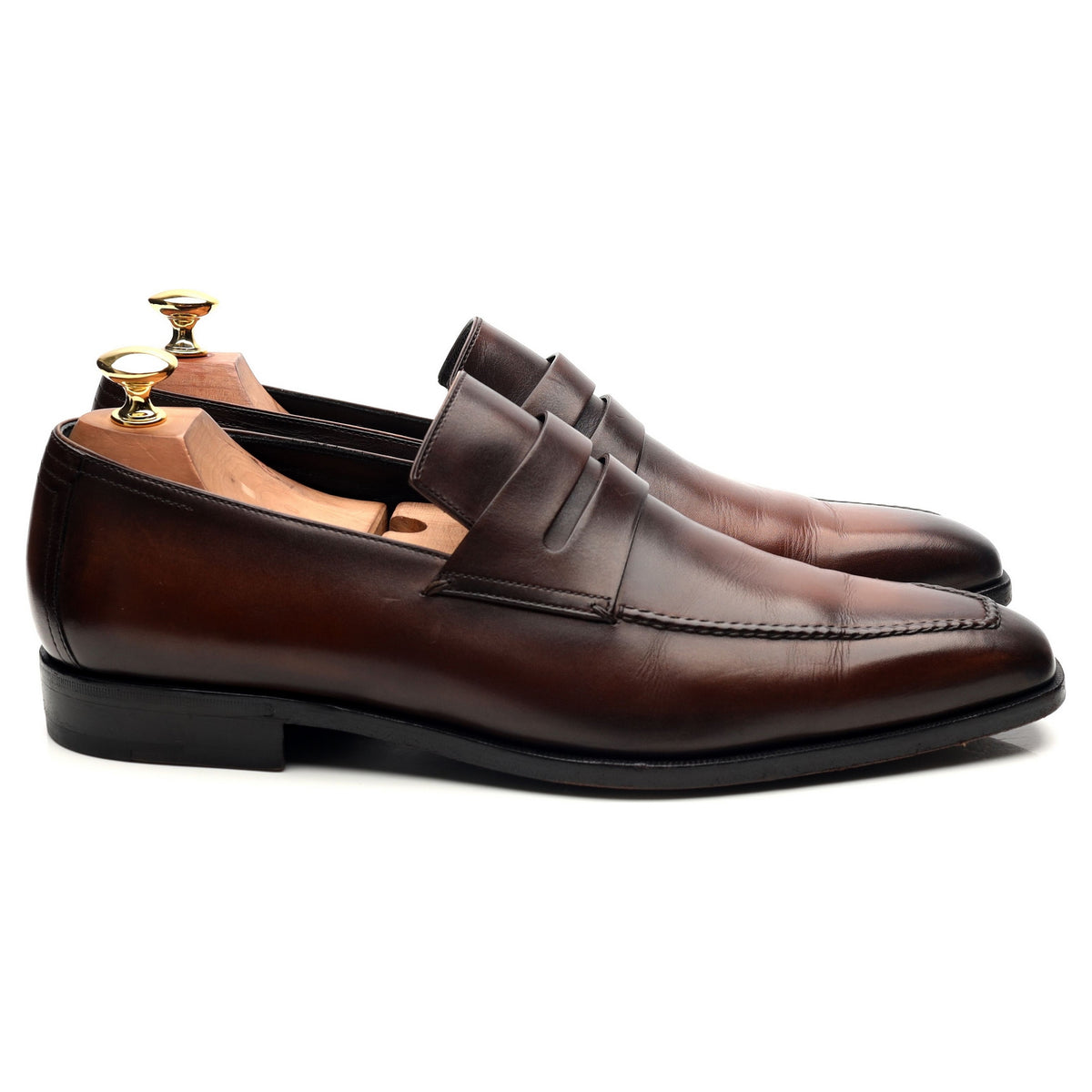 &#39;Andy&#39; Dark Brown Leather Loafers UK 9
