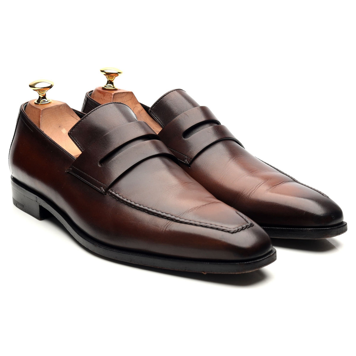 &#39;Andy&#39; Dark Brown Leather Loafers UK 9