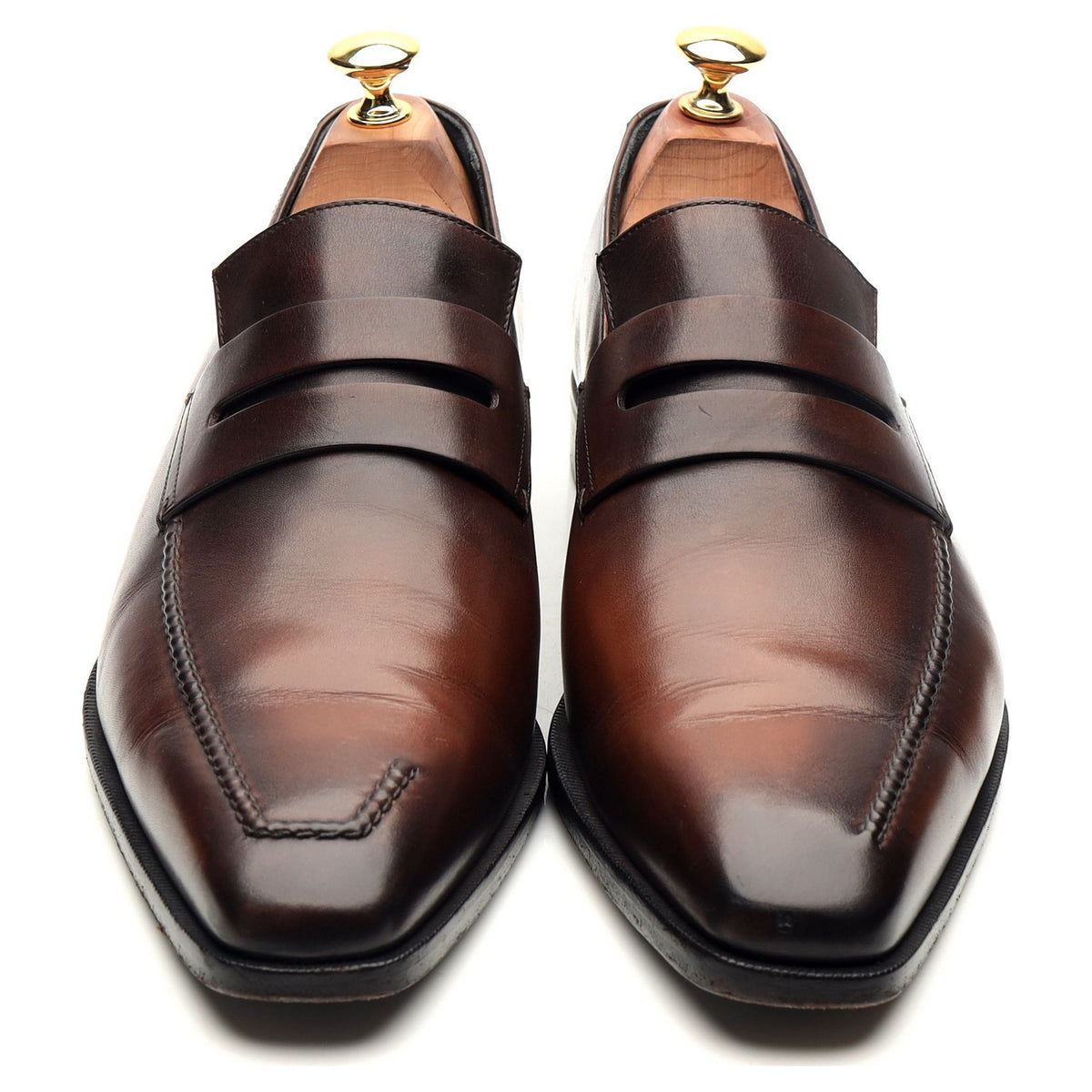 &#39;Andy&#39; Dark Brown Leather Loafers UK 9