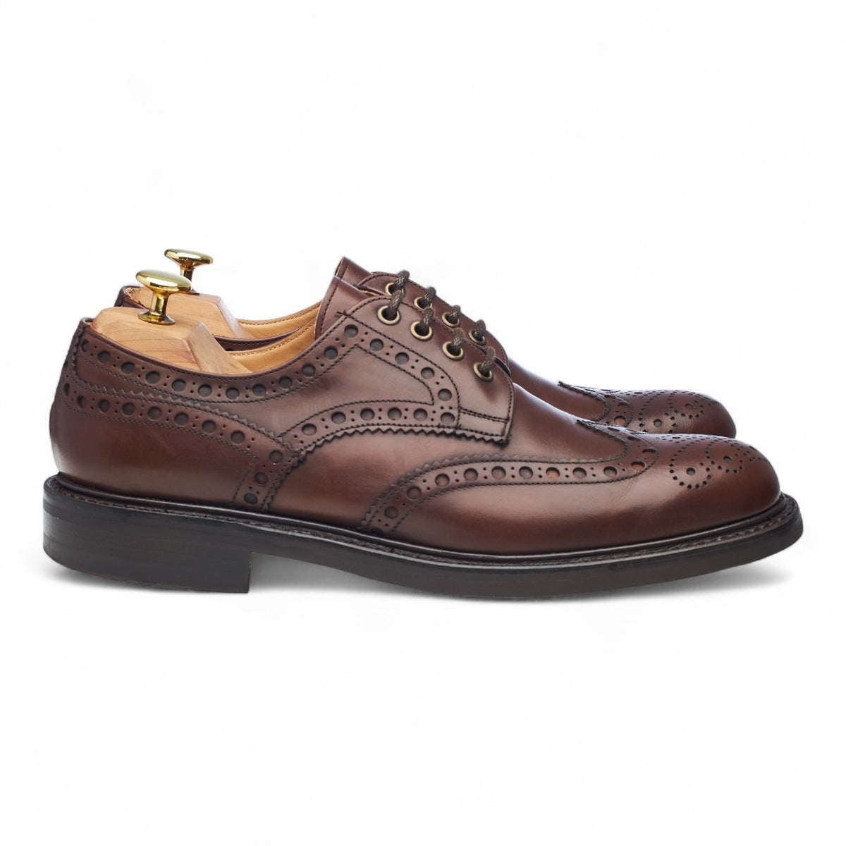'Stratford' Brown Leather Derby Brogues UK 8.5 F