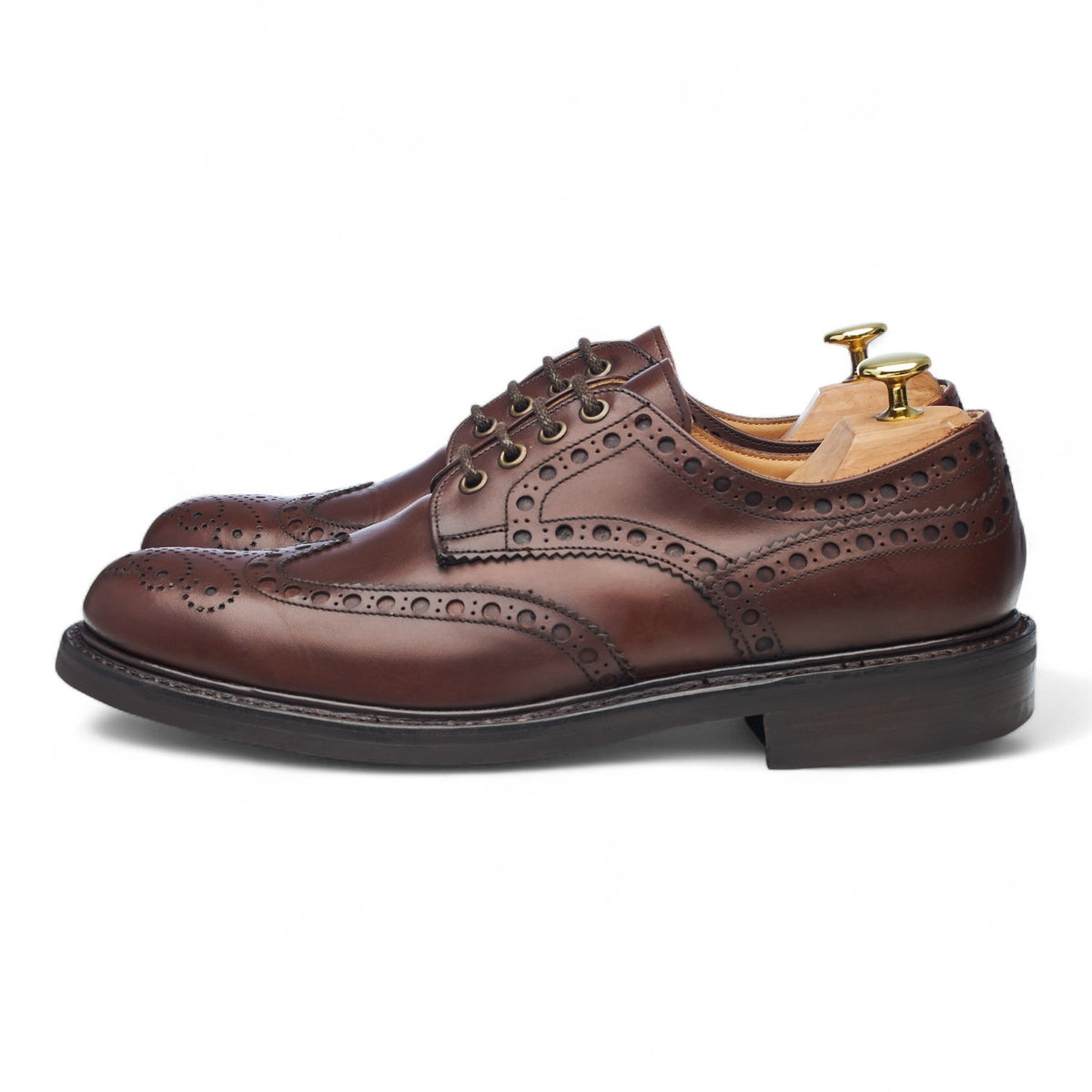 'Stratford' Brown Leather Derby Brogues UK 8.5 F