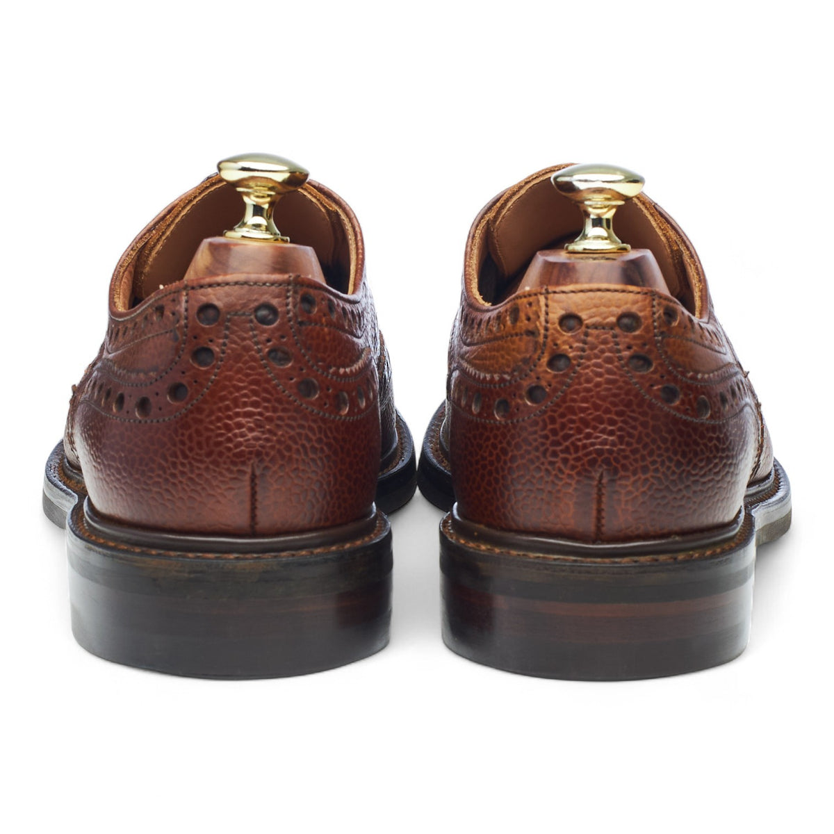 'Stratford' Tan Brown Grain Leather Derby Brogues UK 8 F