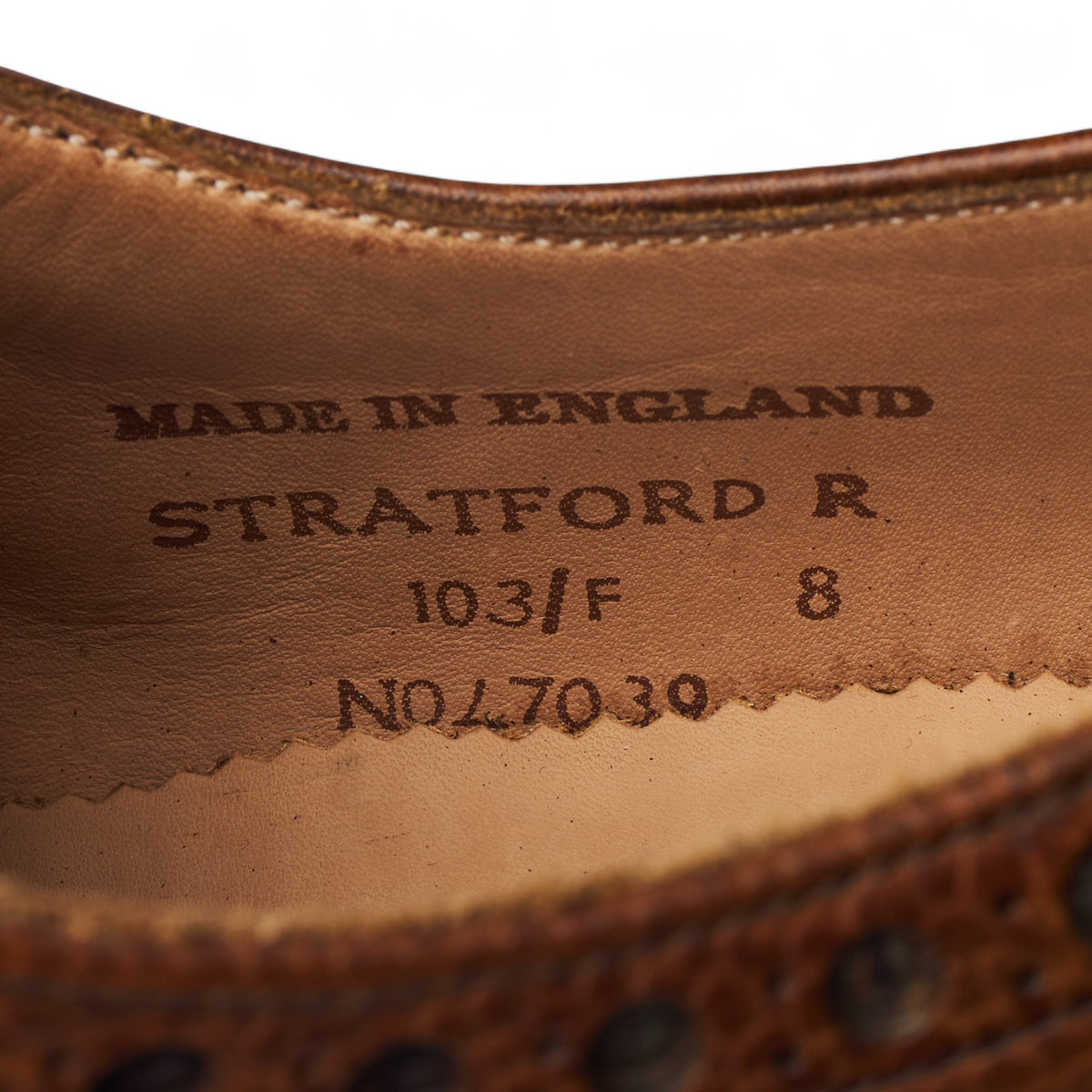 'Stratford' Tan Brown Grain Leather Derby Brogues UK 8 F