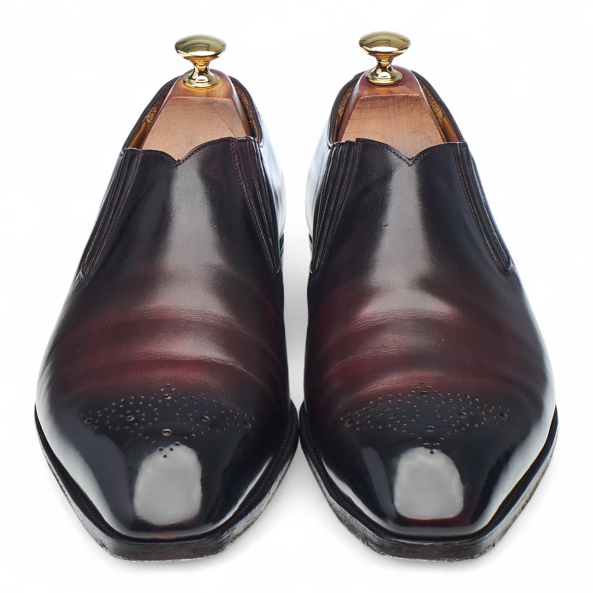 Deco 'Flynn' Burgundy Leather Lazyman Slip On Loafers UK 9.5 F