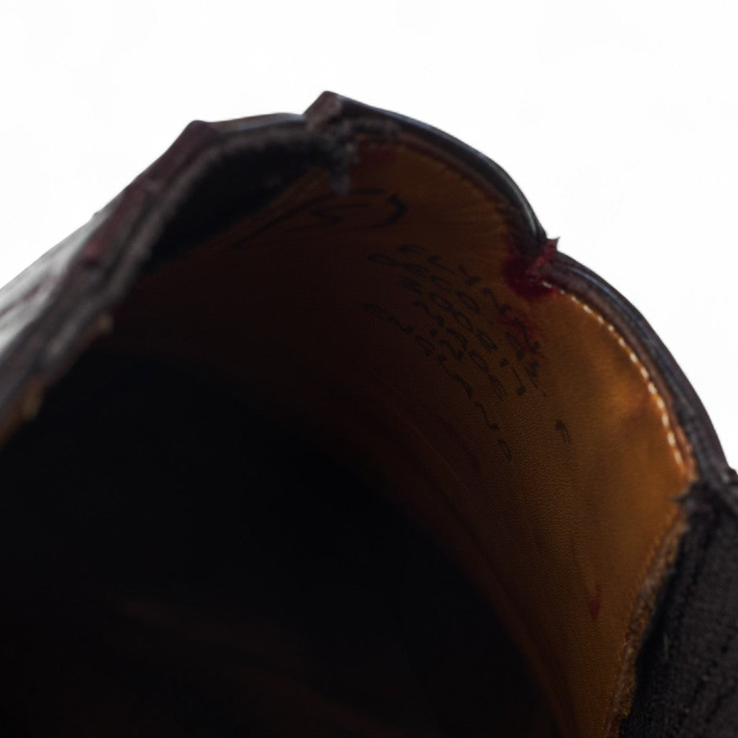 Deco 'Flynn' Burgundy Leather Lazyman Slip On Loafers UK 9.5 F