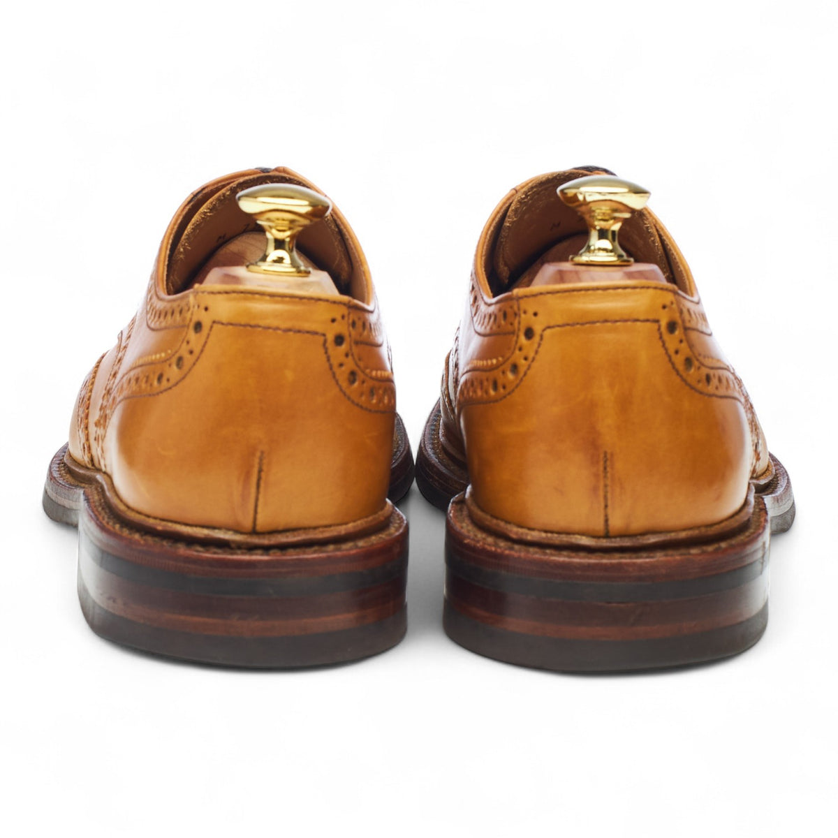 1880 'Chester' Tan Brown Leather Derby Brogues UK 7.5 F