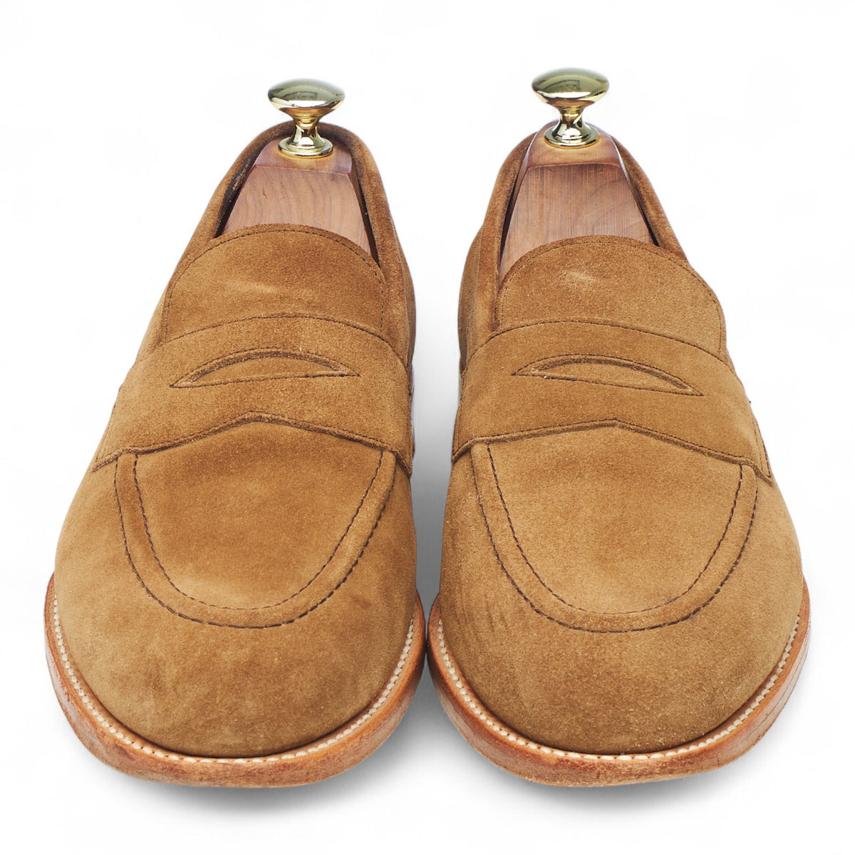 Tan Brown Suede Loafers UK 7