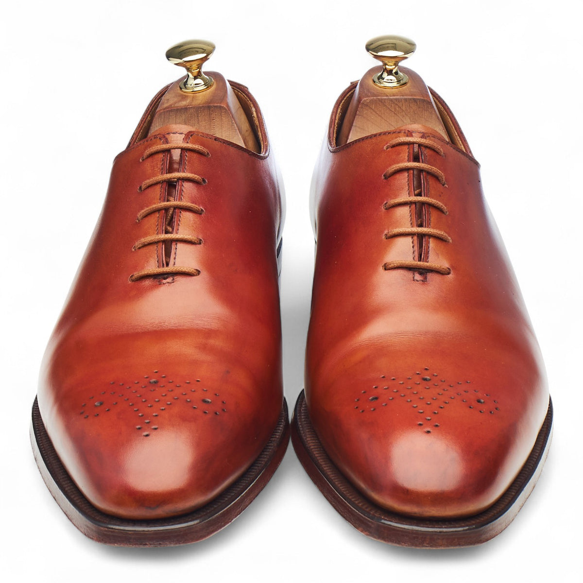 Peal & Co Tan Brown Leather Wholecut Oxford UK 9 US 10 D