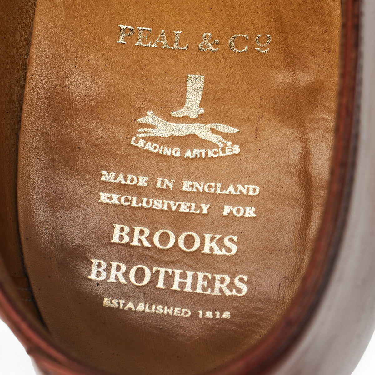 Peal & Co Tan Brown Leather Wholecut Oxford UK 9 US 10 D