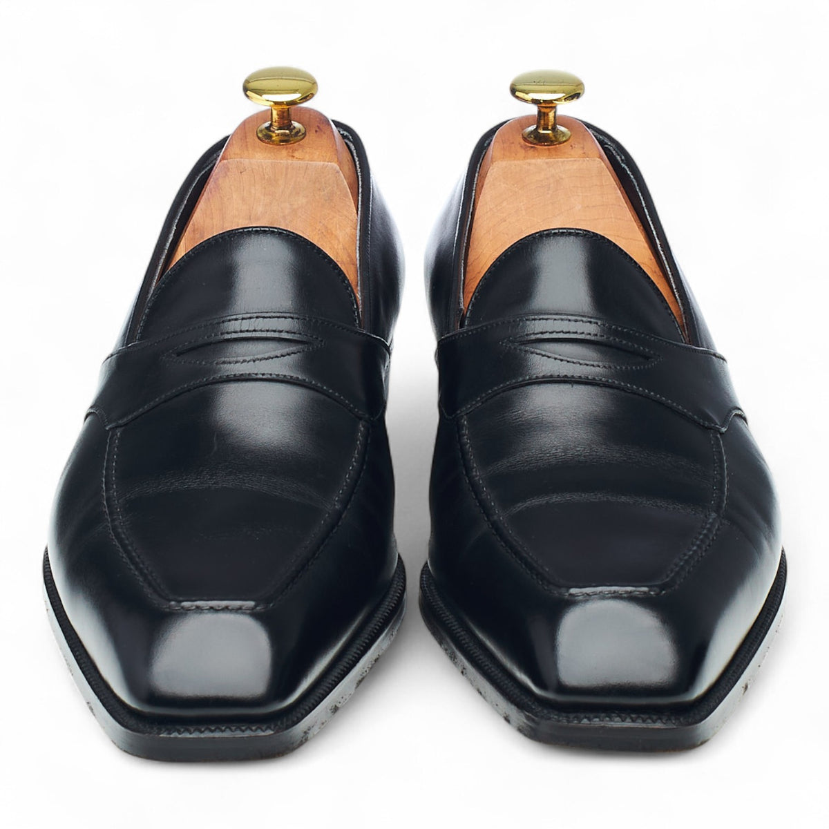 Bespoke Black Leather Loafers UK 7.5 D