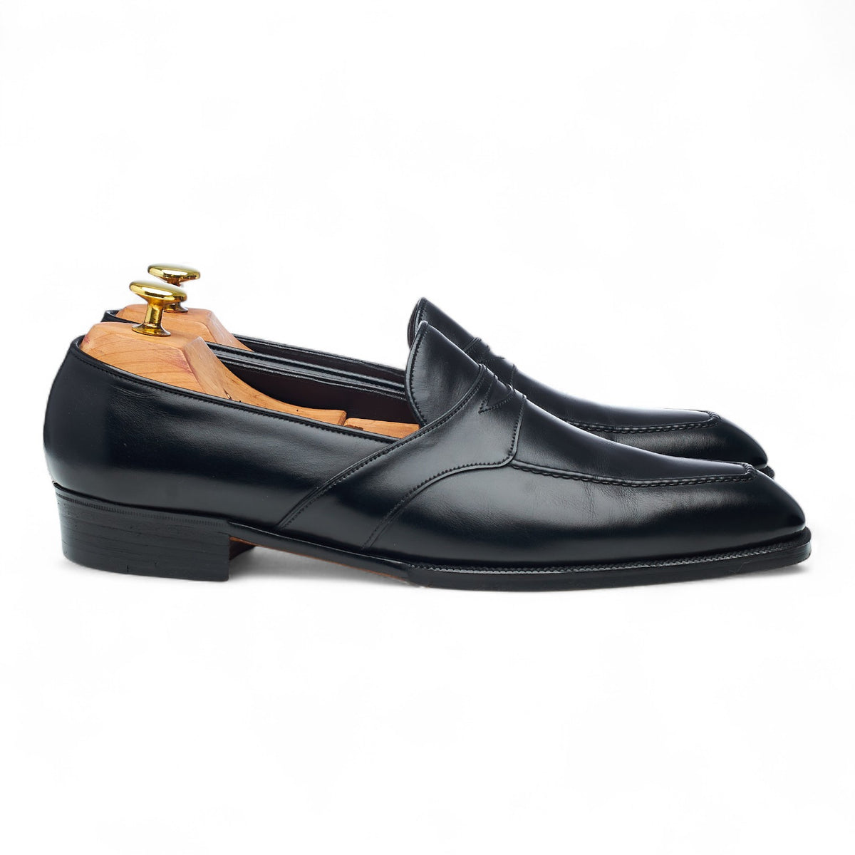 Bespoke Black Leather Loafers UK 7.5 D