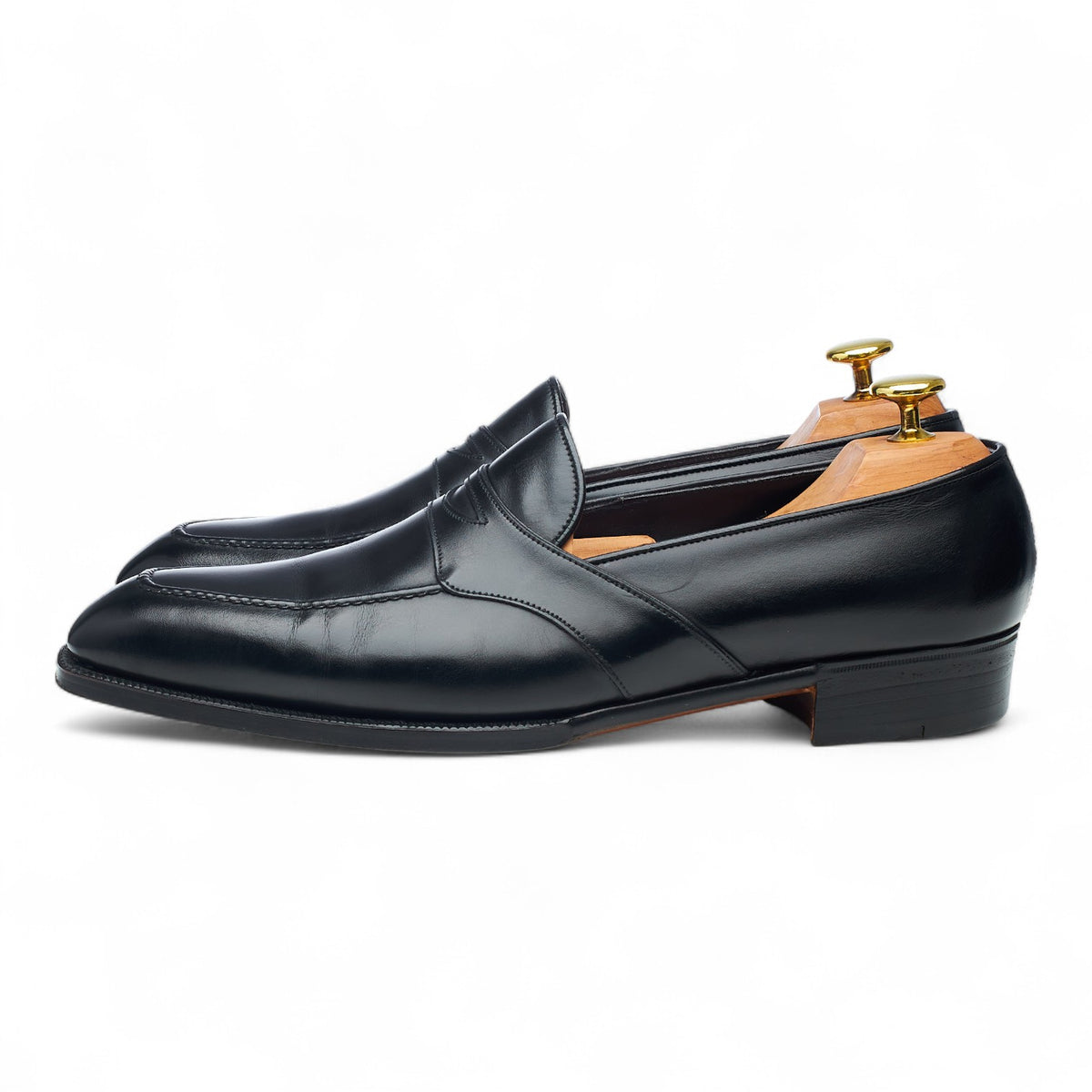 Bespoke Black Leather Loafers UK 7.5 D