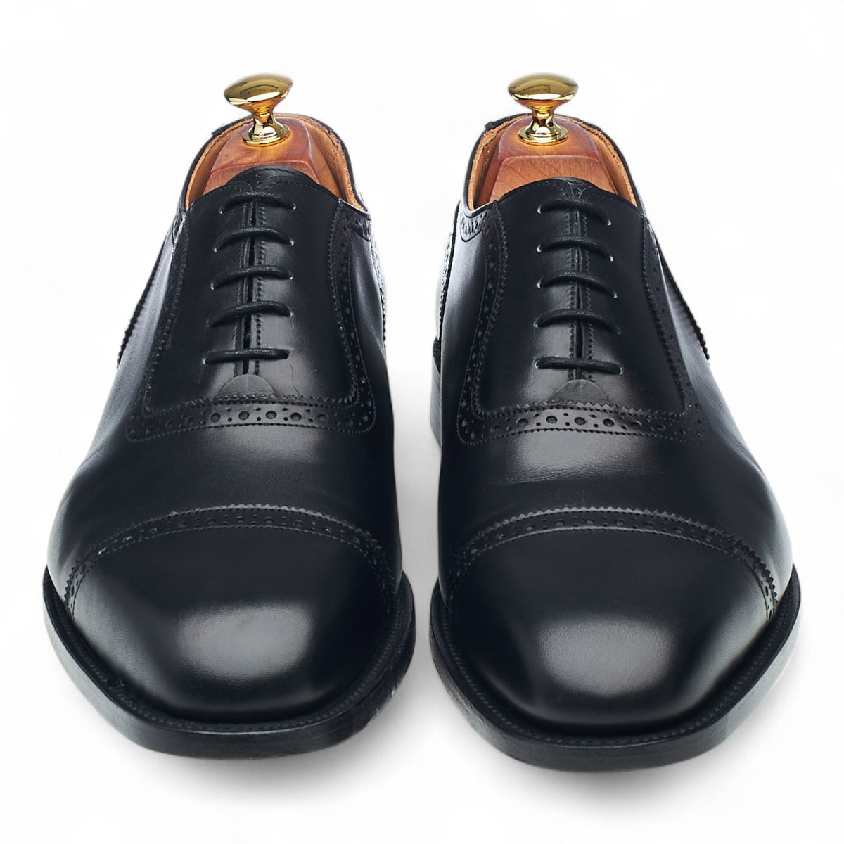 'Belgrave' Black Leather Oxford Brogues UK 10.5