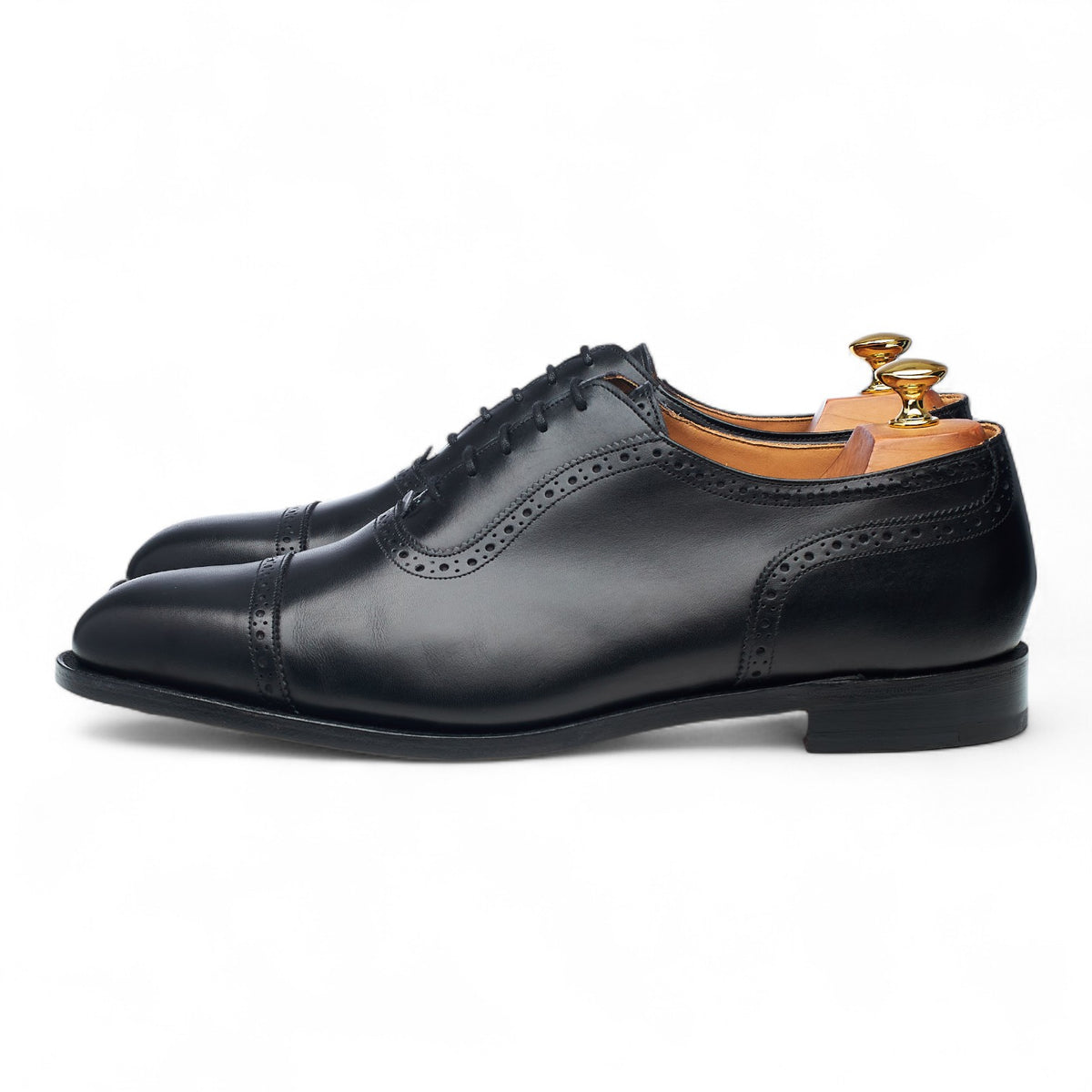 'Belgrave' Black Leather Oxford Brogues UK 10.5