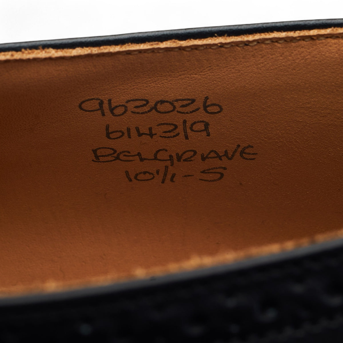 'Belgrave' Black Leather Oxford Brogues UK 10.5