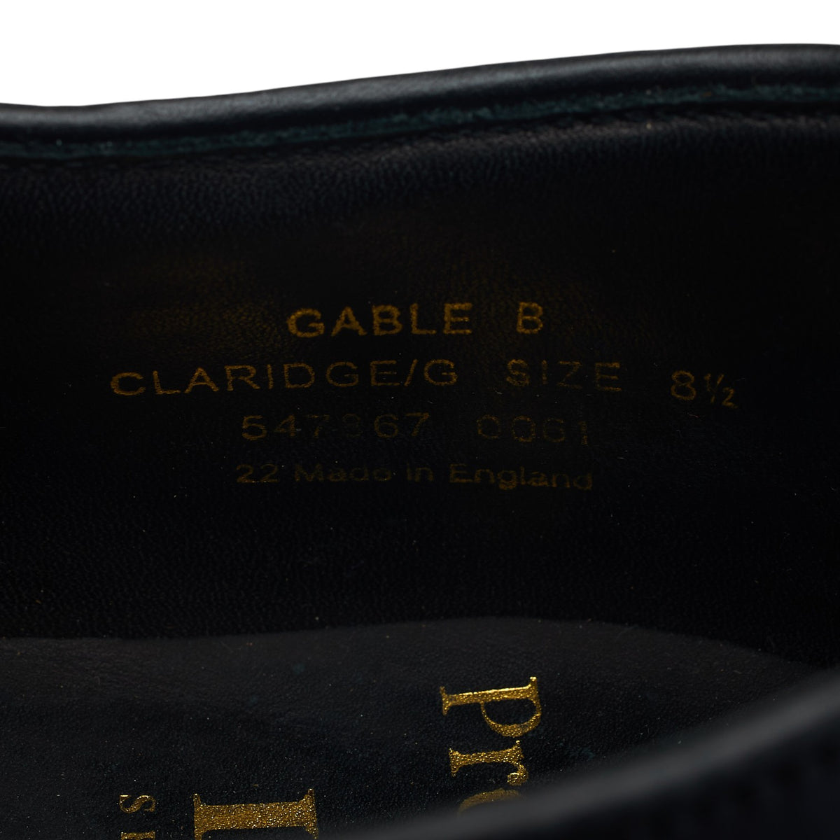 'Gable' Black Leather Derby UK 8.5 G