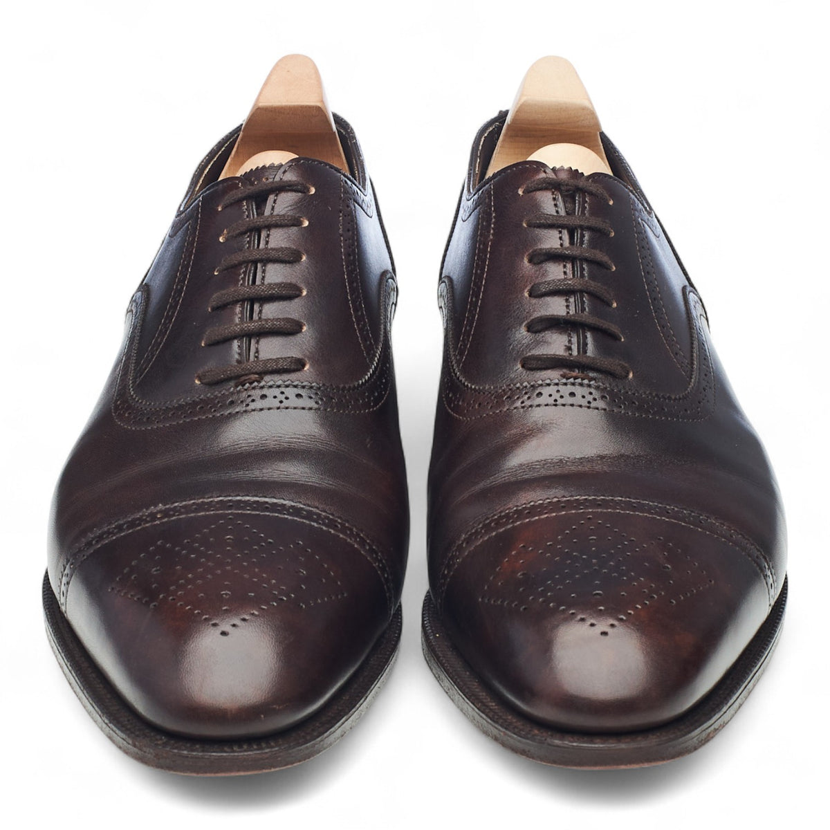 'Stockley' Dark Brown Leather Oxford Brogues UK 9.5 E