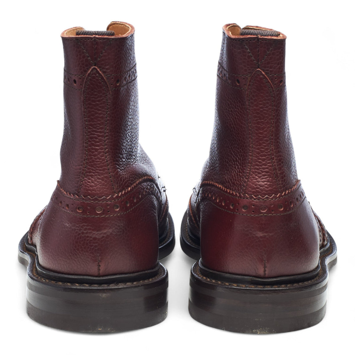 'Stow' Burgundy Grain Leather Brogues Boots UK 11