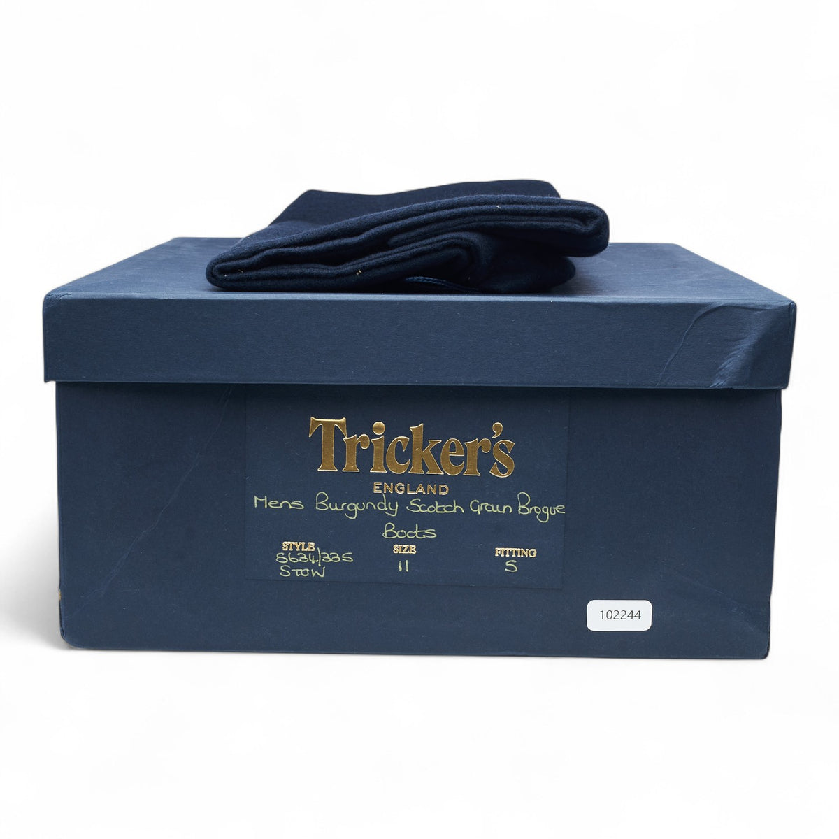 'Stow' Burgundy Grain Leather Brogues Boots UK 11