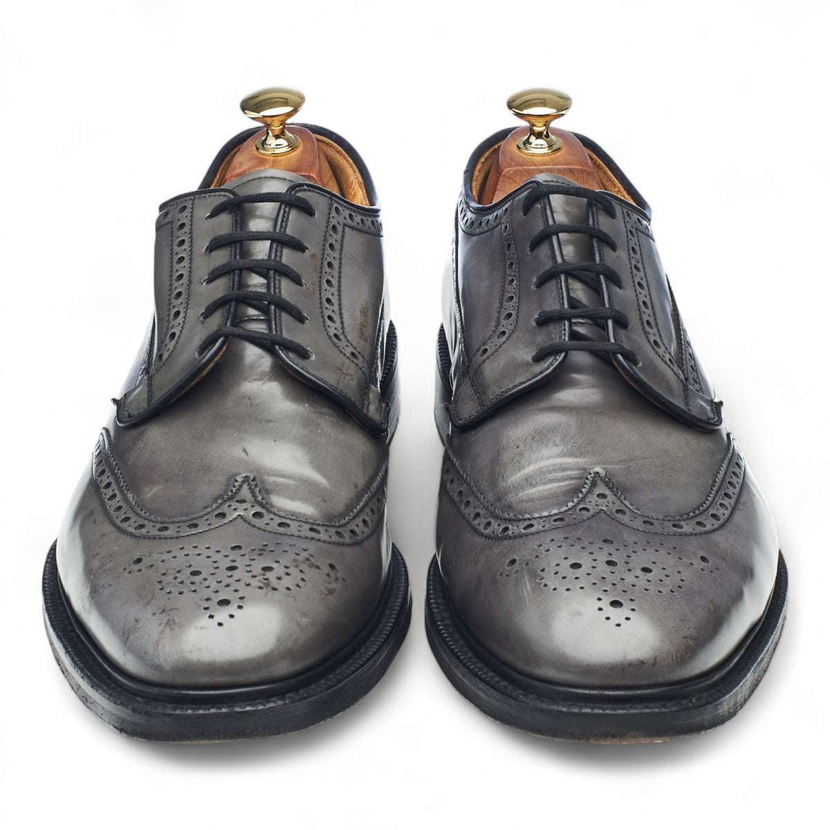 'Grafton' Grey Leather Derby Brogues UK 10 G