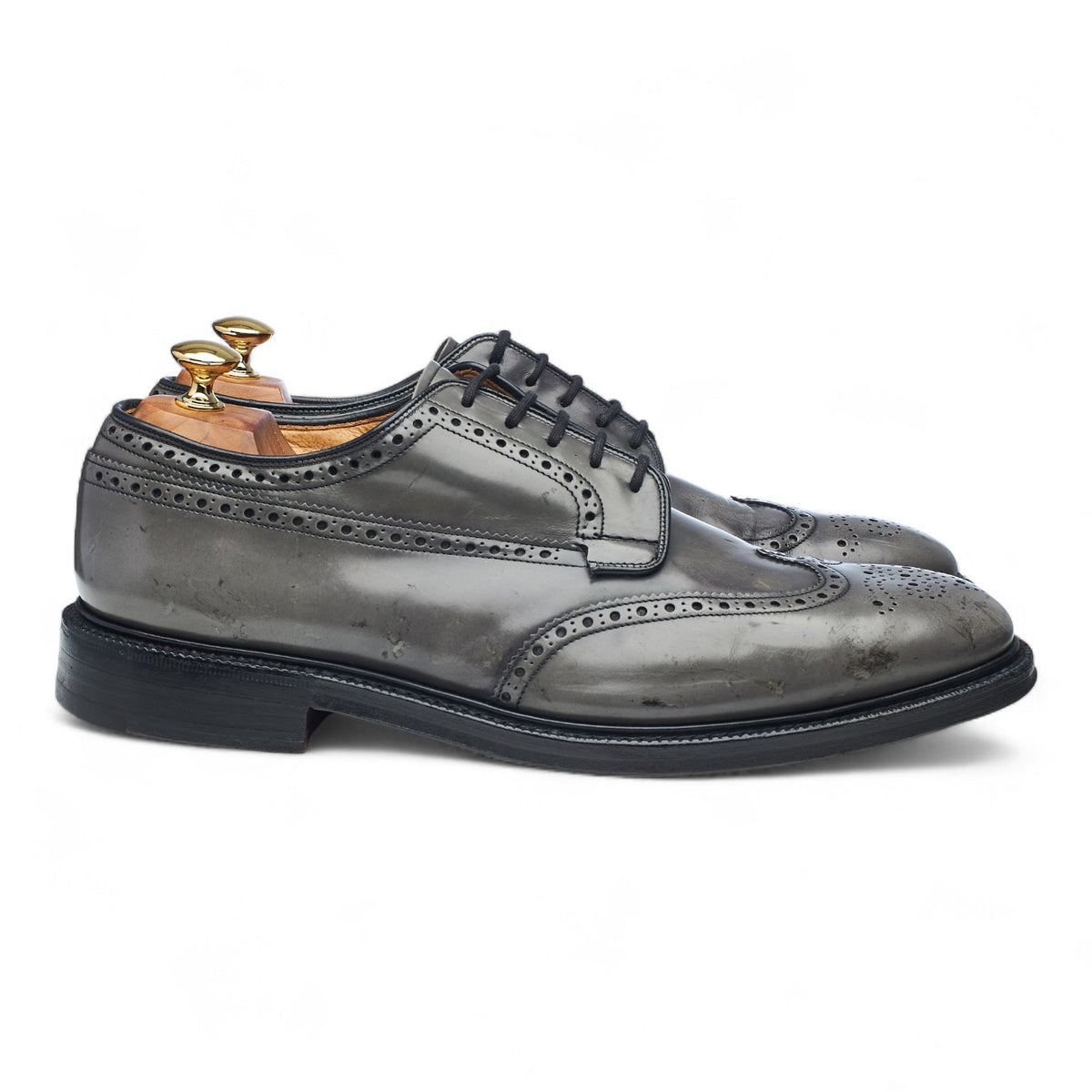 'Grafton' Grey Leather Derby Brogues UK 10 G