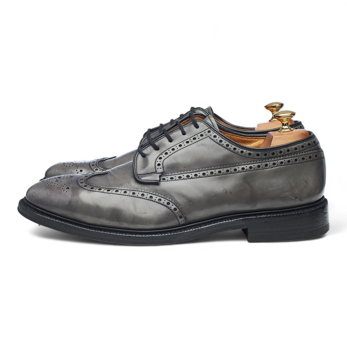 'Grafton' Grey Leather Derby Brogues UK 10 G