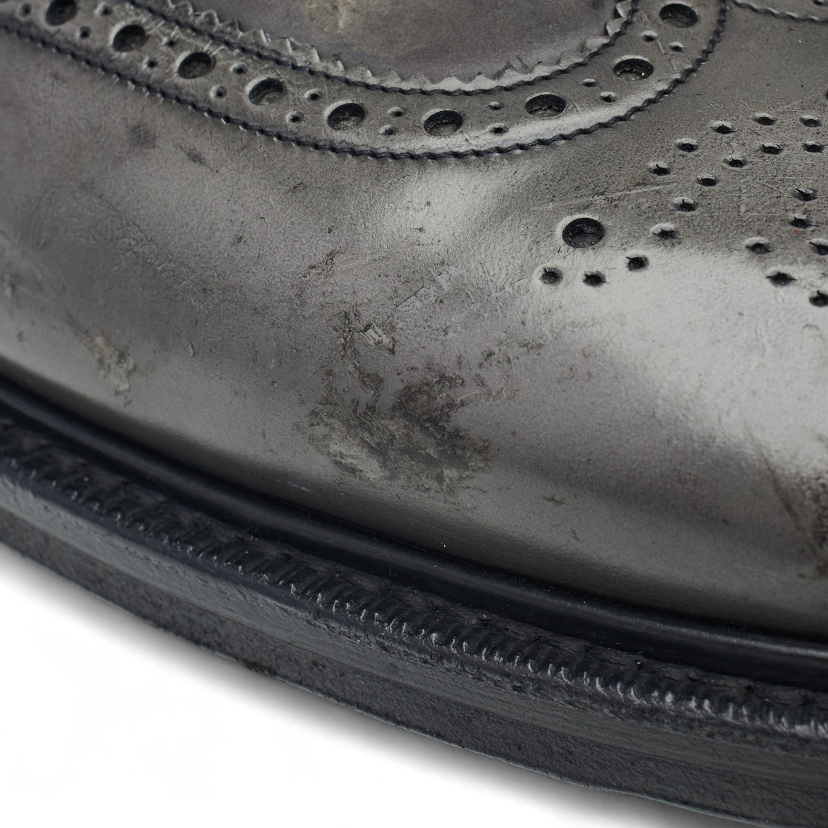 'Grafton' Grey Leather Derby Brogues UK 10 G