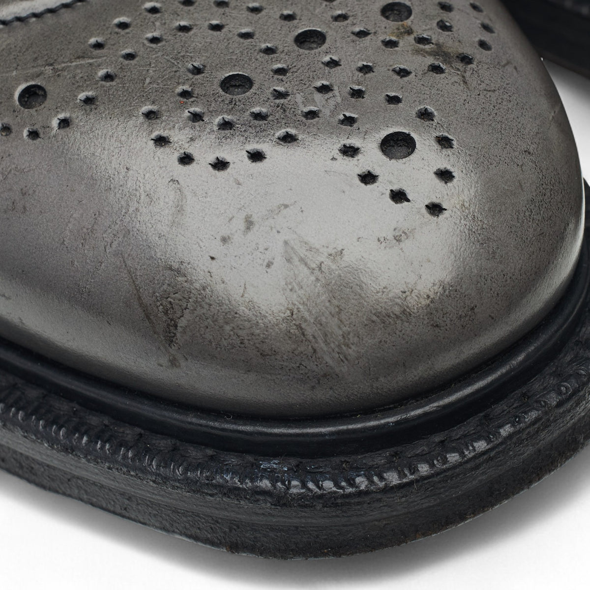 'Grafton' Grey Leather Derby Brogues UK 10 G