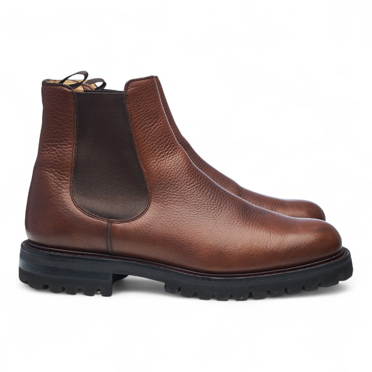 'Cornwood 3' Brown Grain Leather Chelsea Boots UK 7.5 G