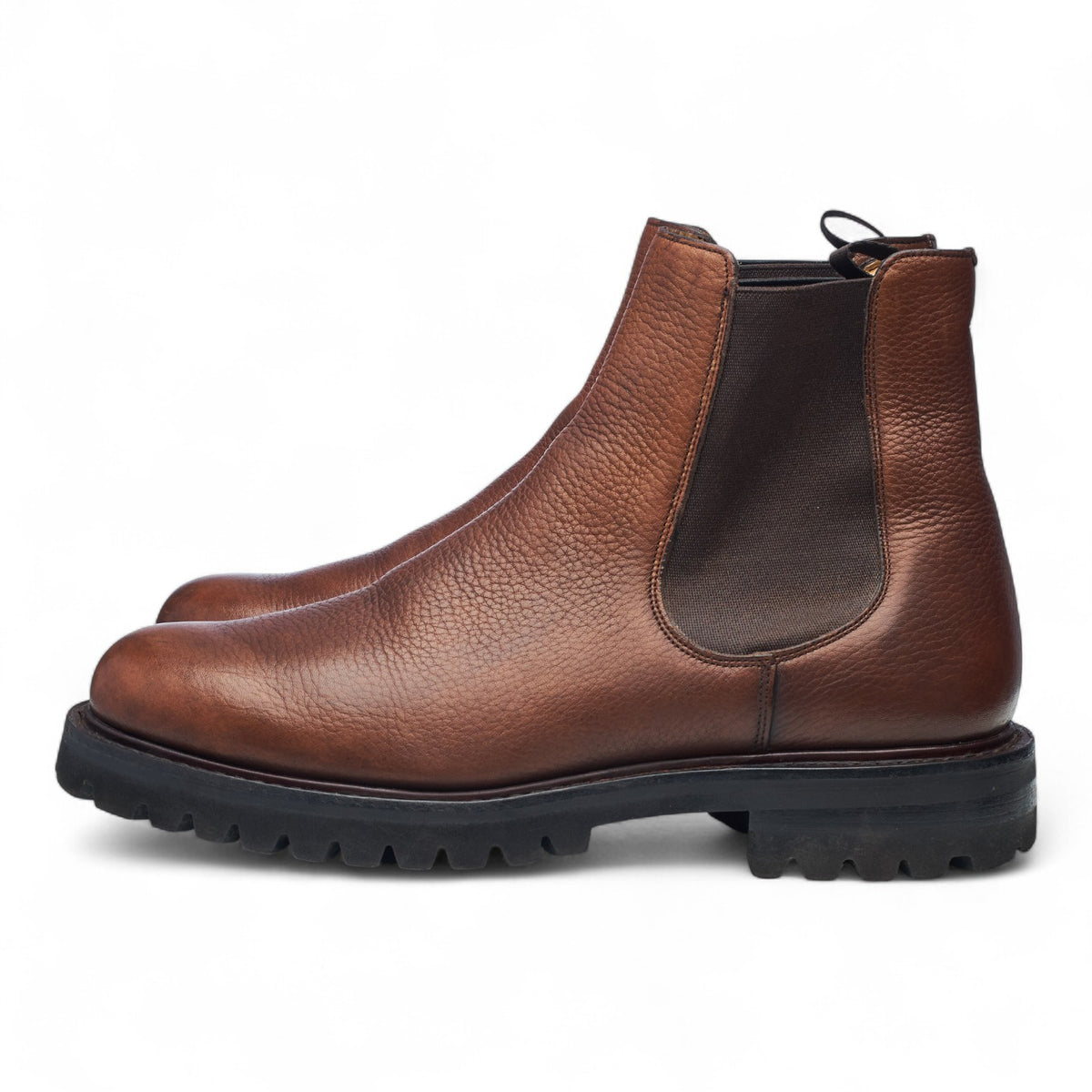 'Cornwood 3' Brown Grain Leather Chelsea Boots UK 7.5 G