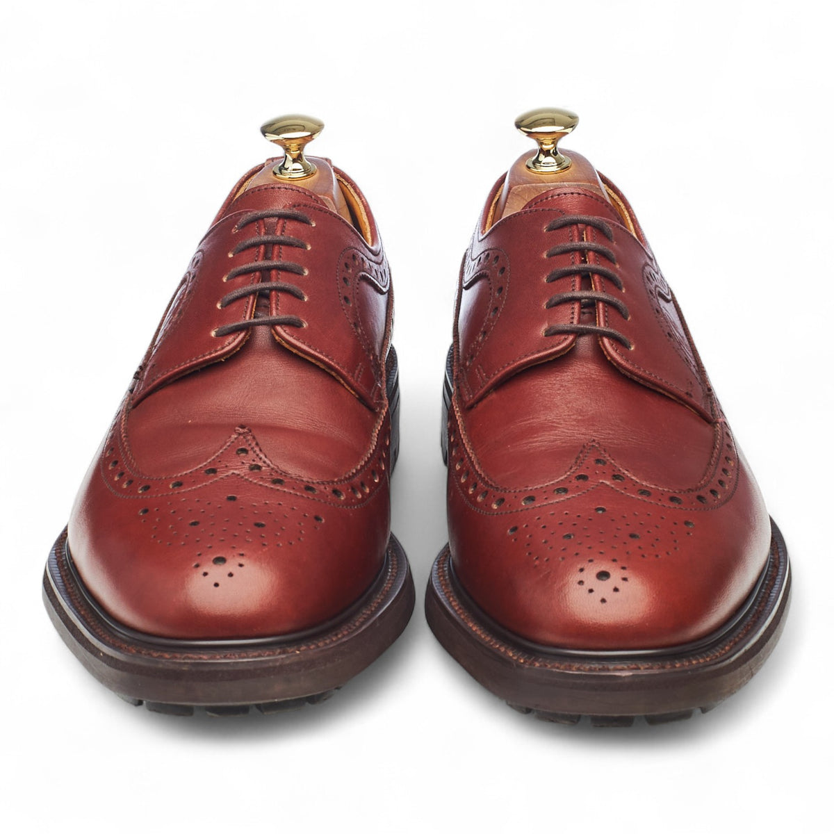 'Berwick' Tan Brown Leather Derby Brogues UK 10