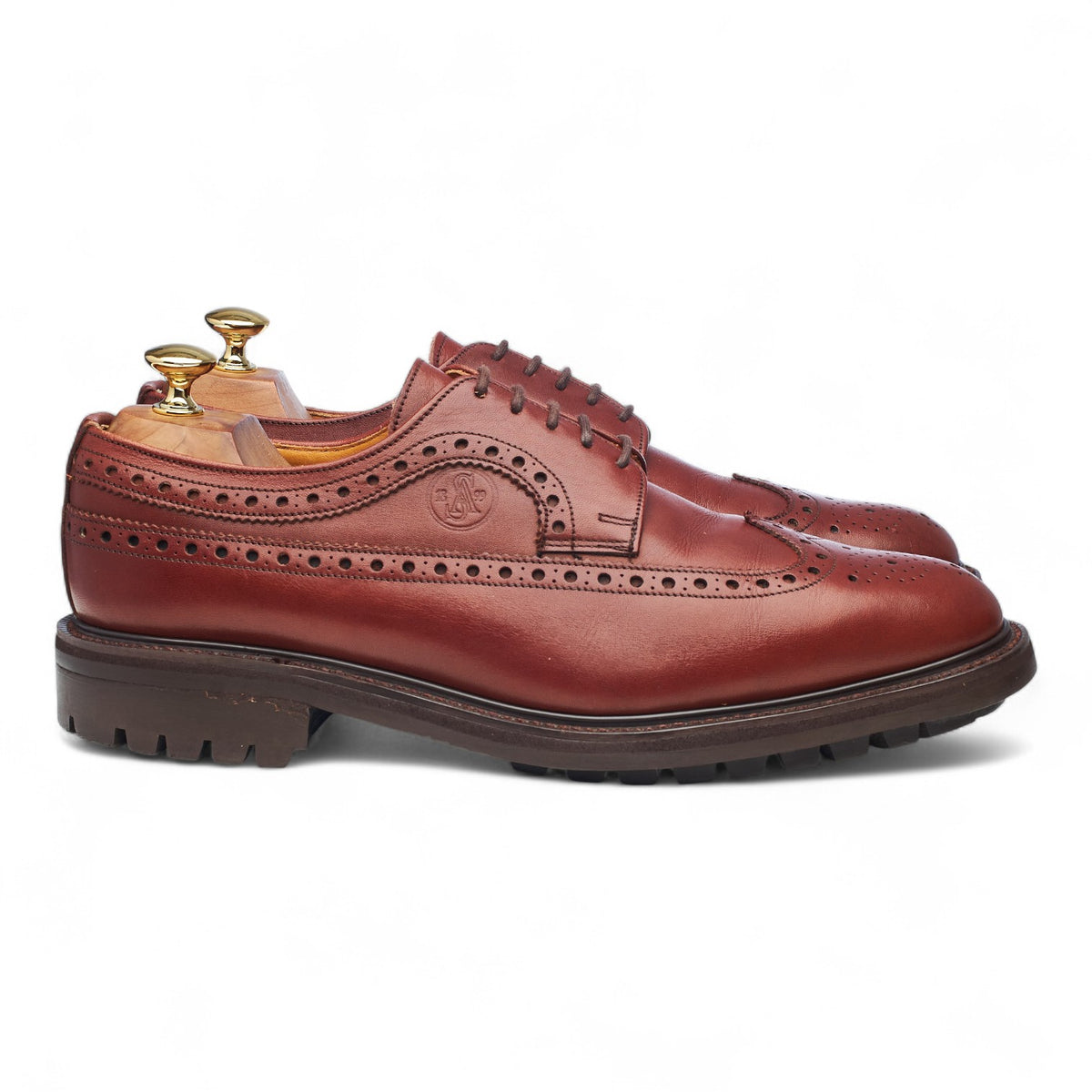 'Berwick' Tan Brown Leather Derby Brogues UK 10