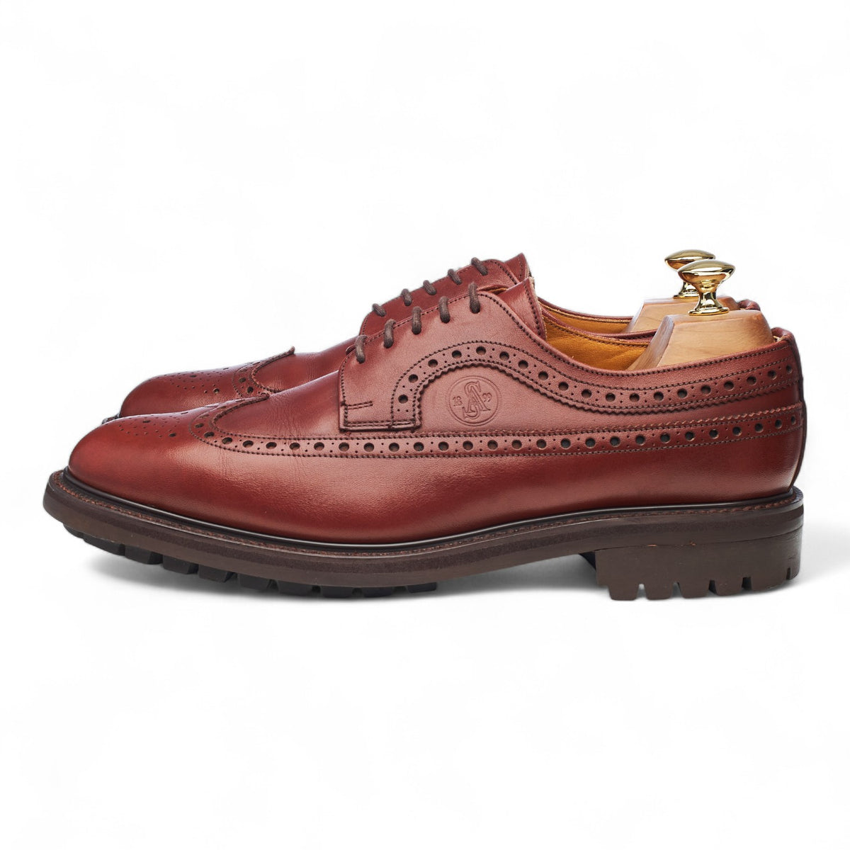 'Berwick' Tan Brown Leather Derby Brogues UK 10