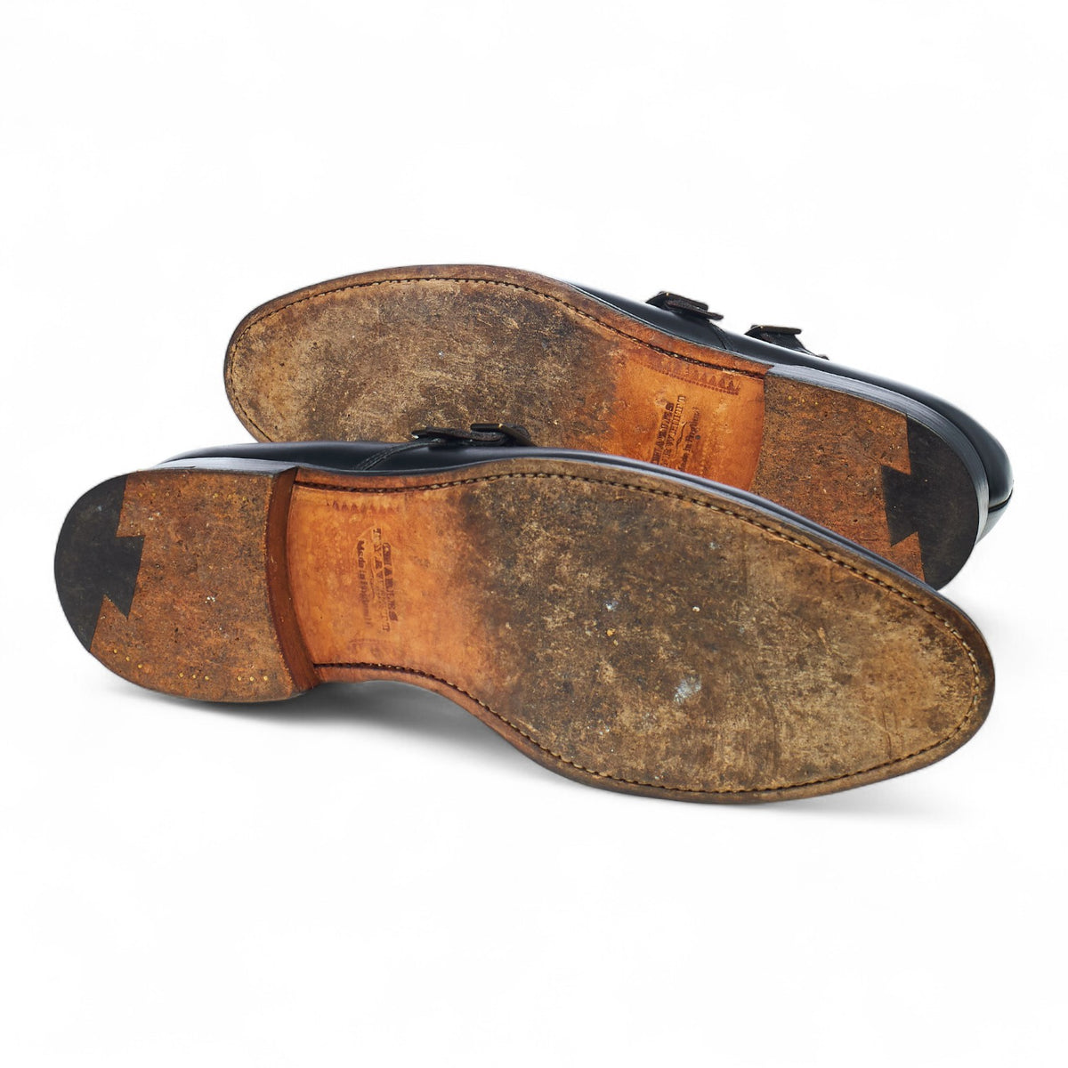 Black Leather Double Monk Strap UK 9 F