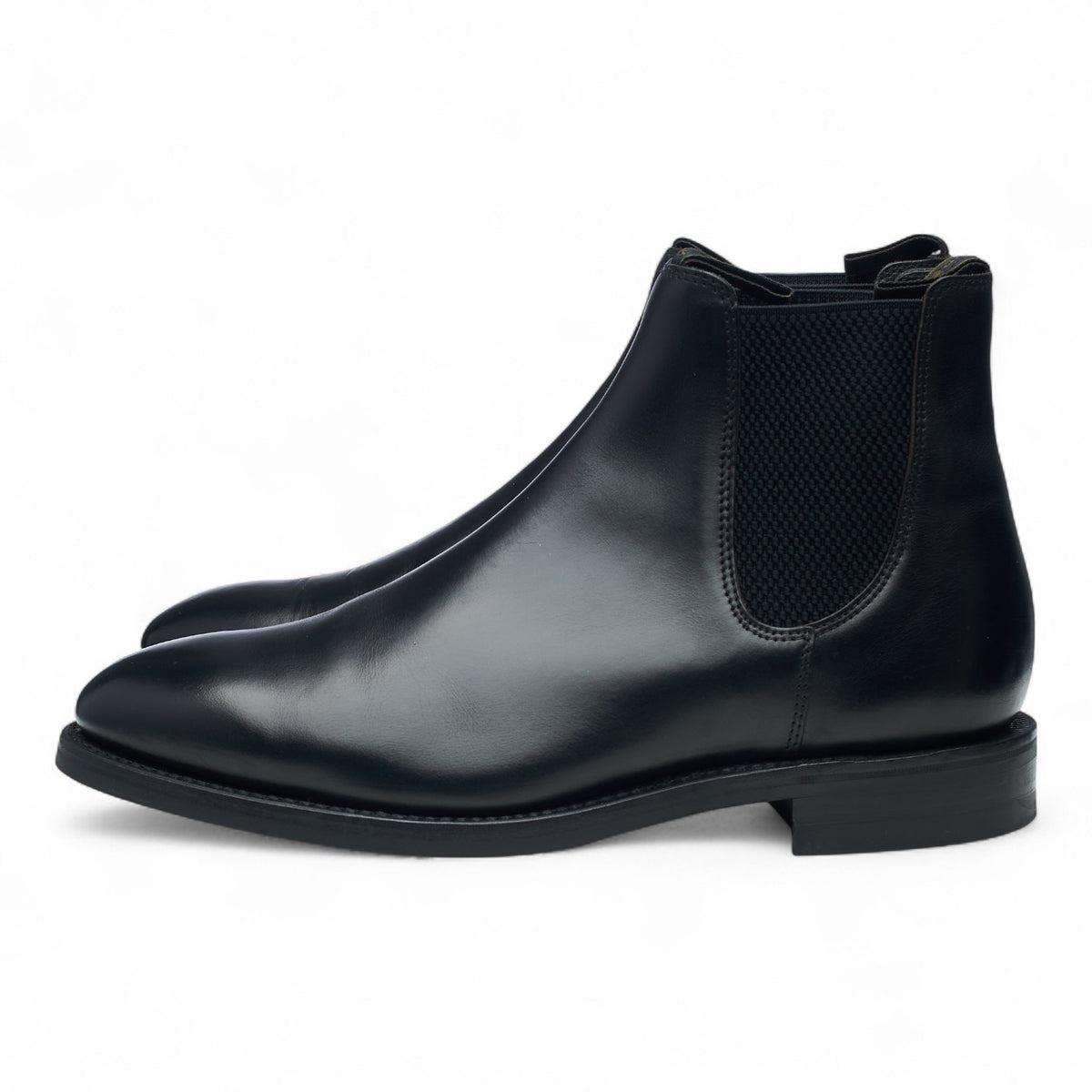 1880 'Chatsworth' Black Leather Chelsea Boots UK 8 G