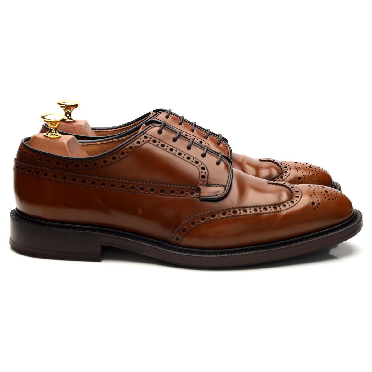 Grafton&#39; Tan Brown Leather Derby Brogue UK 9 F