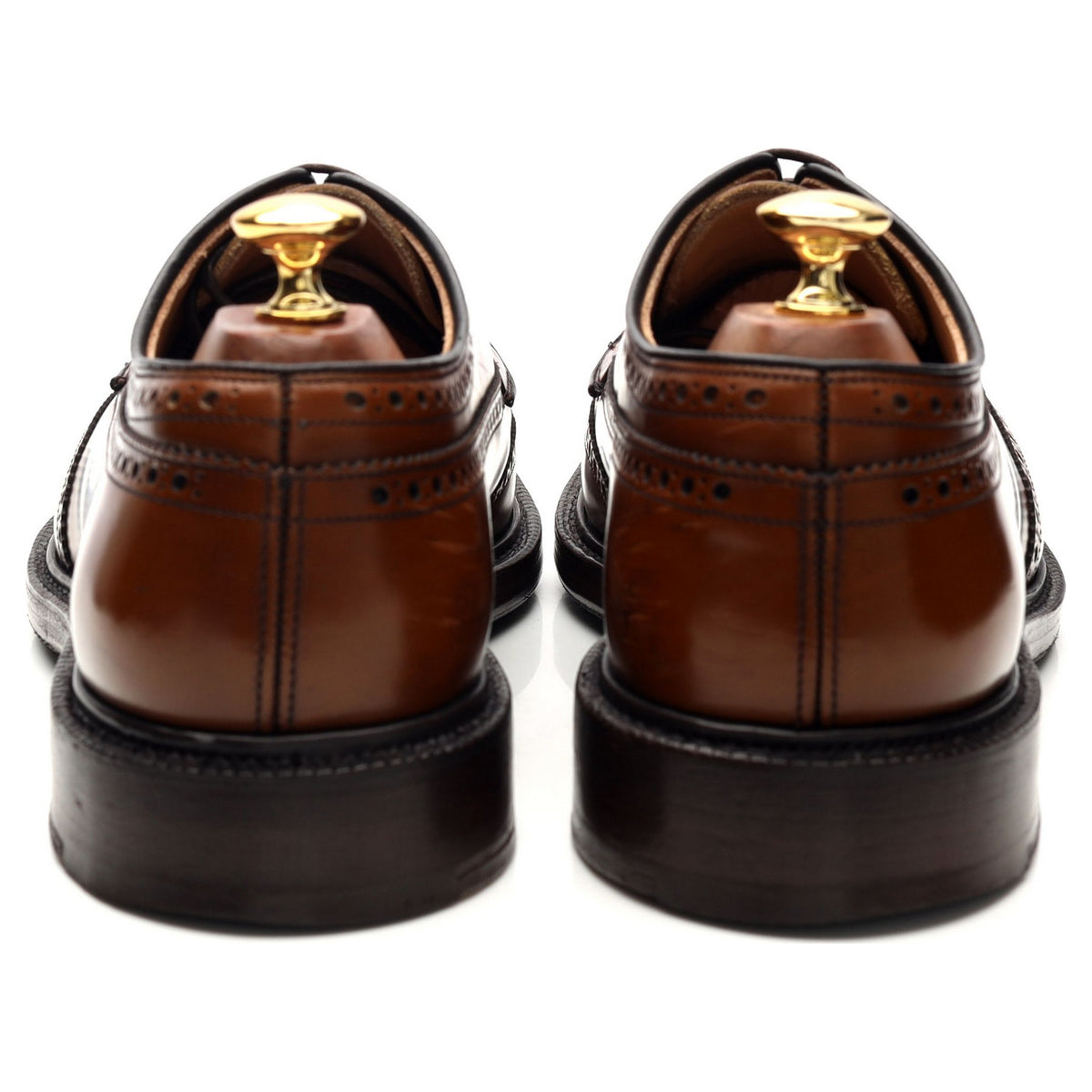 Grafton&#39; Tan Brown Leather Derby Brogue UK 9 F