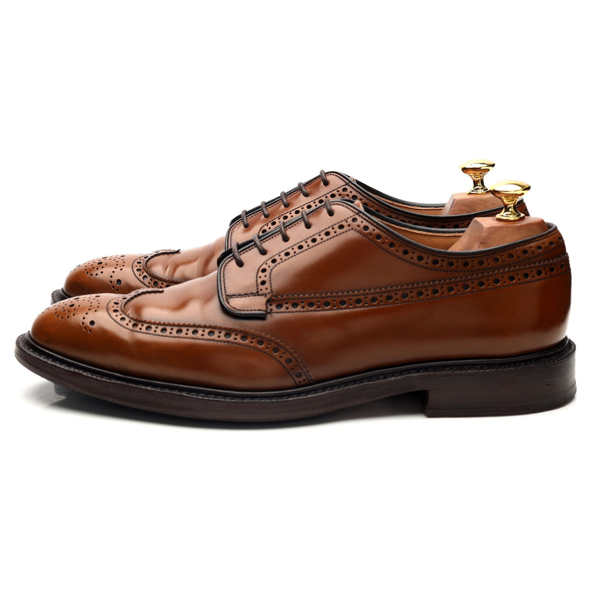 Grafton&#39; Tan Brown Leather Derby Brogue UK 9 F