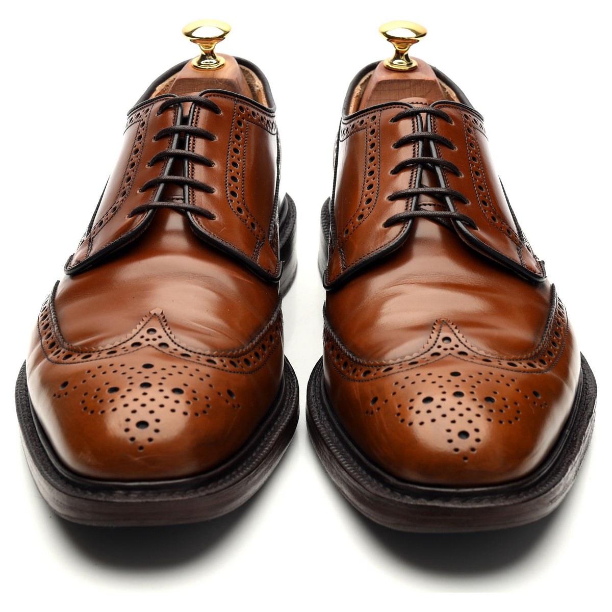 Grafton&#39; Tan Brown Leather Derby Brogue UK 9 F