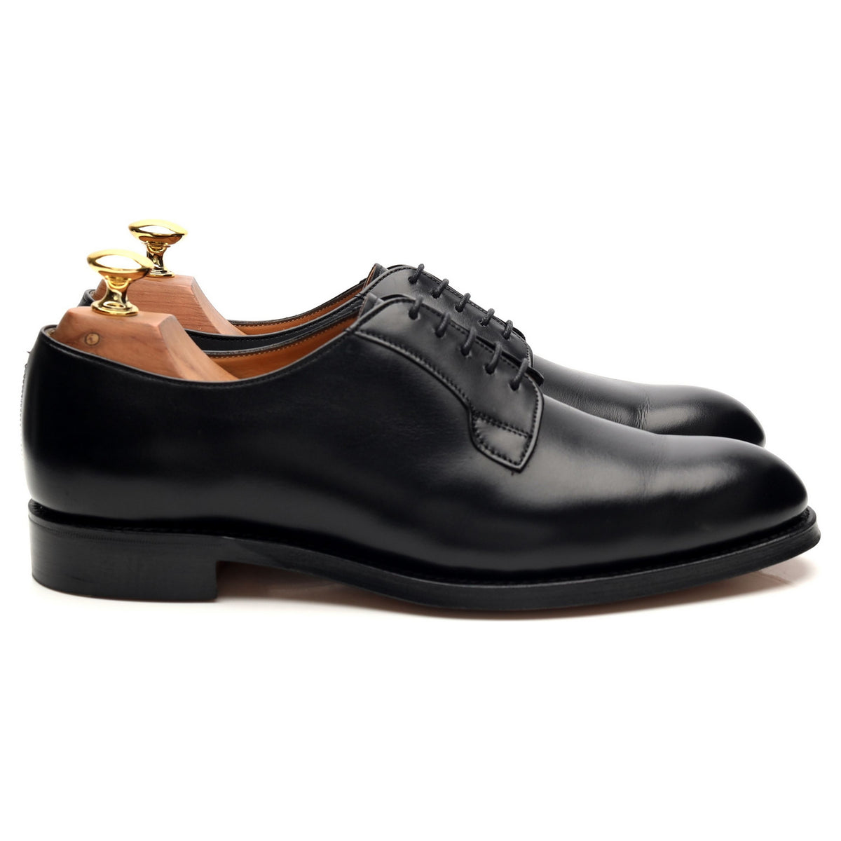 Women&#39;s Black Leather Derby UK 6 D