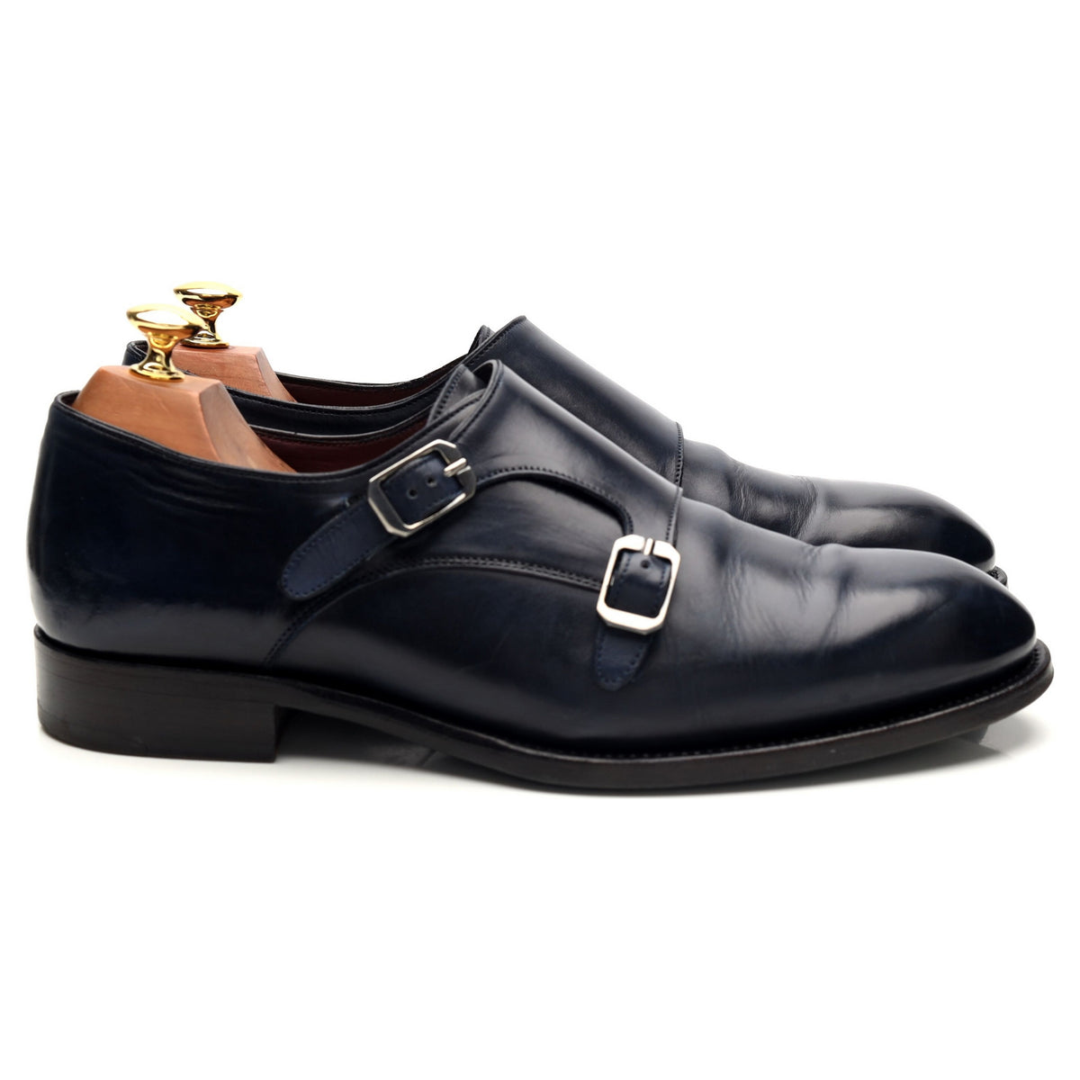 Navy Blue Leather Monk Strap UK 9