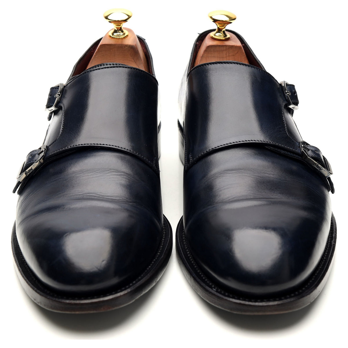 Navy Blue Leather Monk Strap UK 9