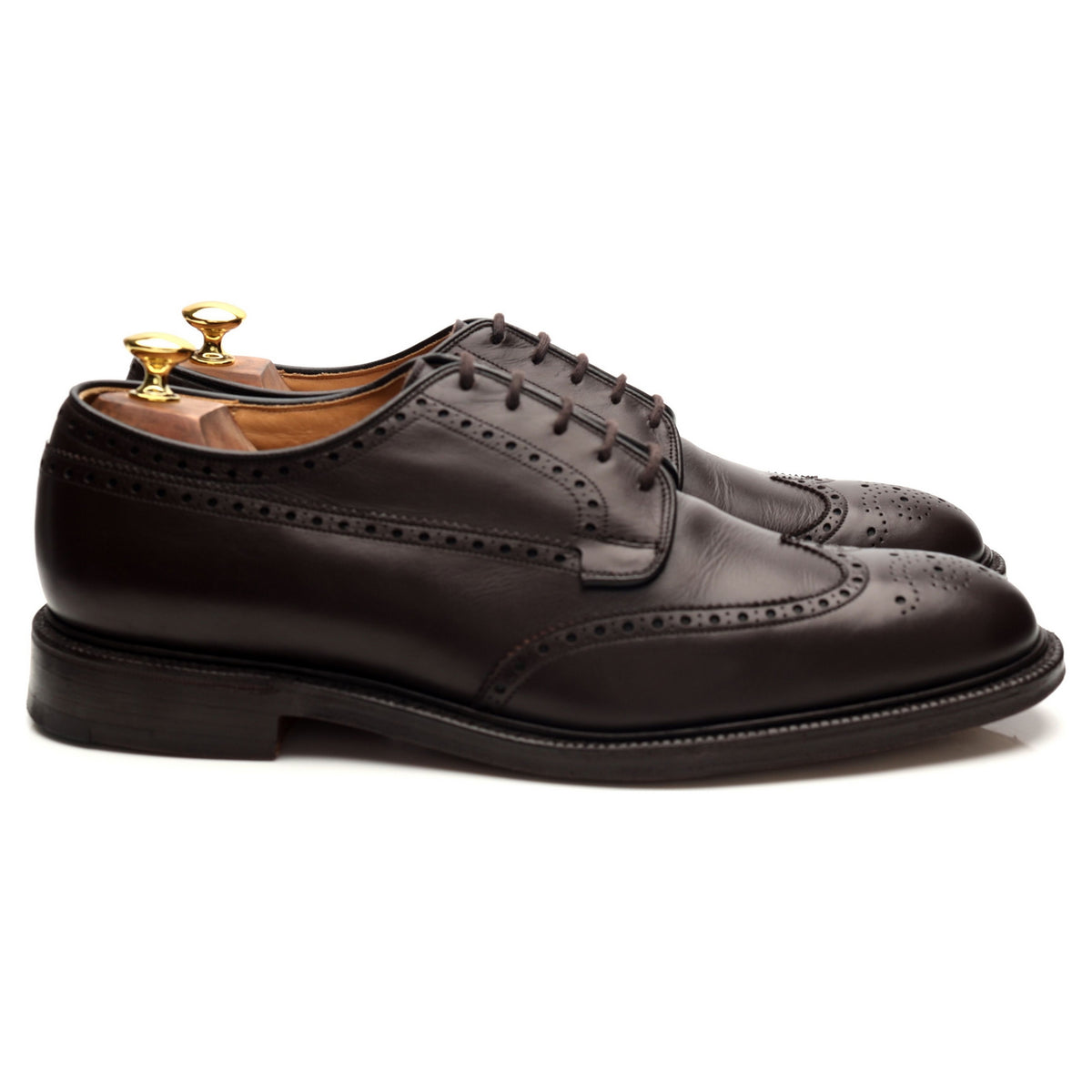 &#39;Brookland&#39; Dark Brown Leather Derby Brogue UK 11.5 F