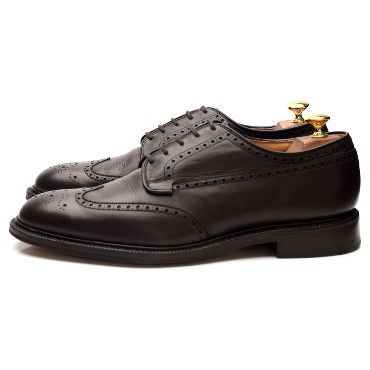 &#39;Brookland&#39; Dark Brown Leather Derby Brogue UK 11.5 F