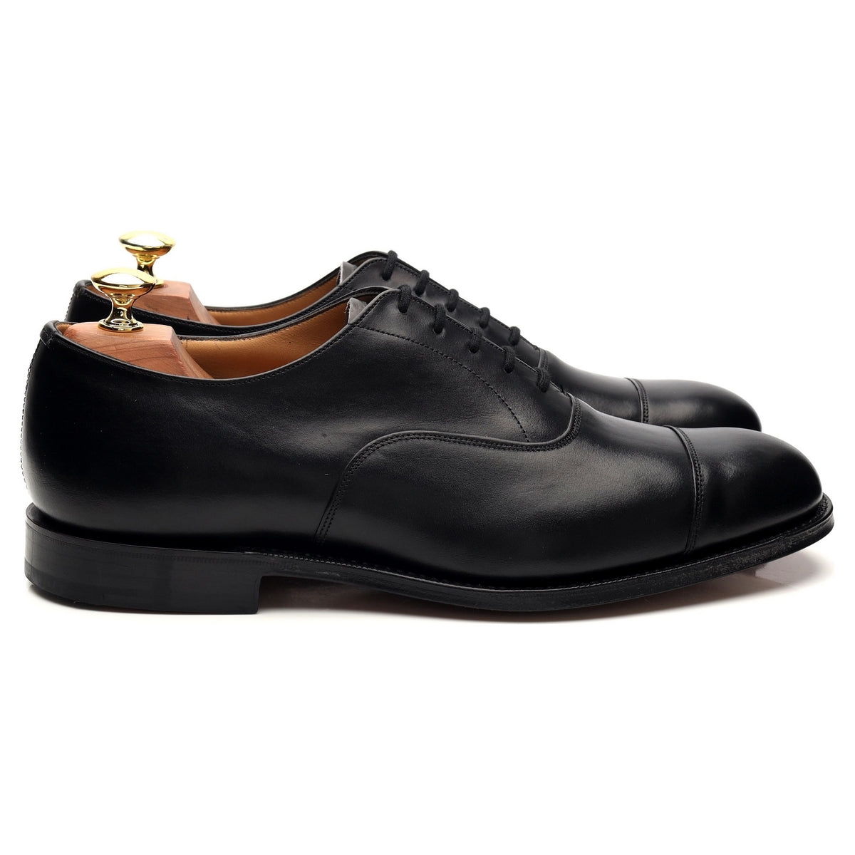 &#39;Balmoral&#39; Black Leather Oxford UK 8 G